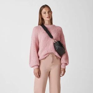 Whistles dusty rose pink Sophia mohair wool sweater – Large